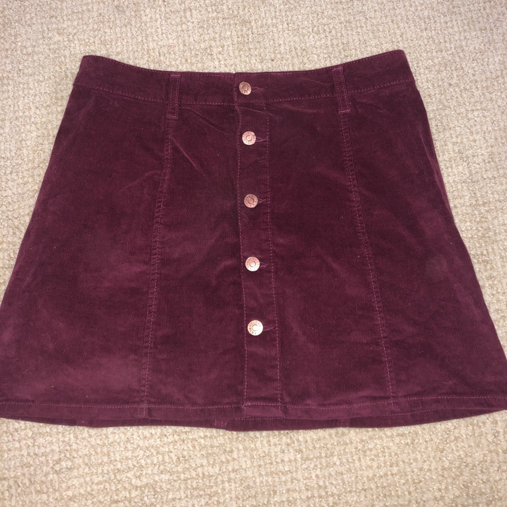 Maroon jean skirt